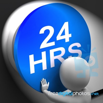 Twenty Four Hours Pressed Shows 24h  Availability Stock Image