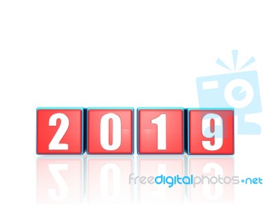 Twenty Nineteen Shows 2019 New Year Stock Image