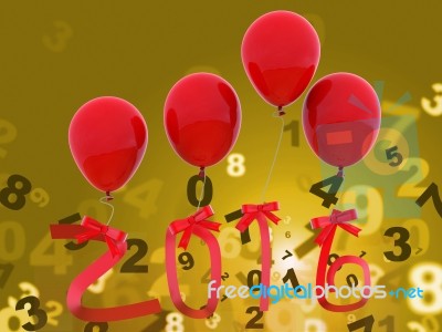 Twenty Sixteen Indicates Happy New Year And Celebrations Stock Image