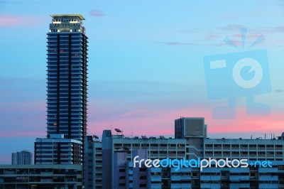 Twilight With Modern Building Stock Photo Twilight With Modern Building Stock Photo