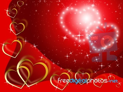 Twinkling Hearts Background Shows Lover And Fondness
 Stock Image