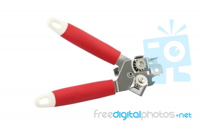 Twist Can Opener Back Opened On White Background Stock Photo