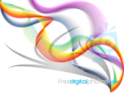 Twisting Background Shows Colorful Curving Bands And Shadows Stock Image
