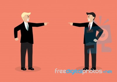 Two Angry Businessman Are Shouting On Each Other Stock Image