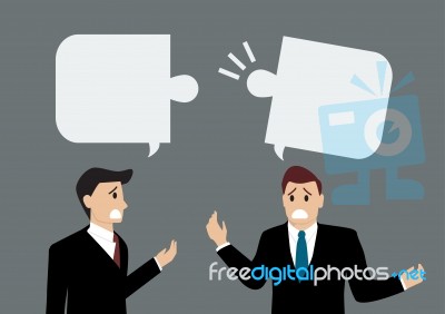 Two Businessmen Are Talking Differently Stock Image