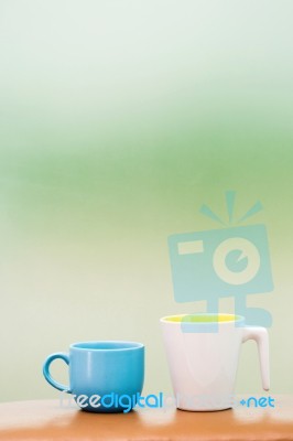 Two Cups On The Table Stock Photo