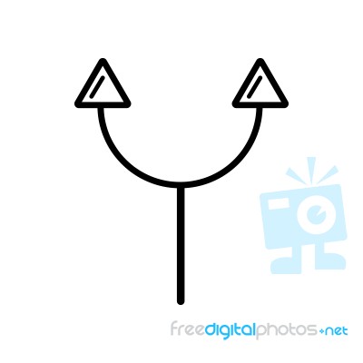 Two Curved Arrows Connector Symbol Icon  Illustration Eps Stock Image