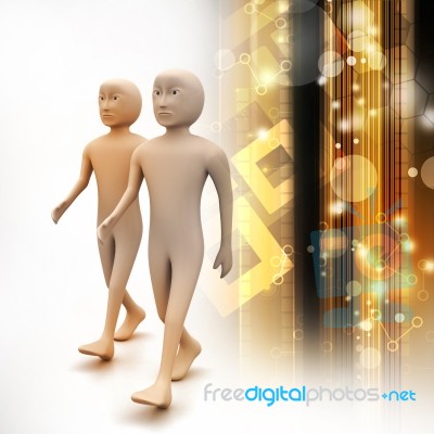 Two Friends Walk Together Stock Image