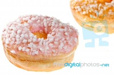 Two Glazed Donuts Stock Photo