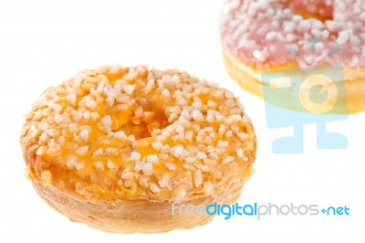 Two Glazed Donuts Stock Photo