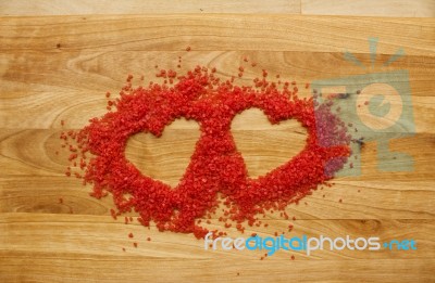 Two Hearts Sprinkles Stock Photo