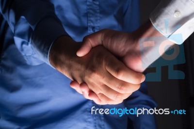 Two Male Businessman Hands Shaking Stock Photo