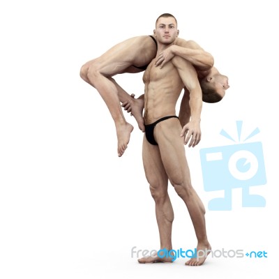 Two Muscular Men Stock Image