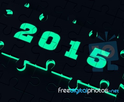 Two Thousand And Fifteen On Puzzle Shows Year 2015 Resolution Stock Image