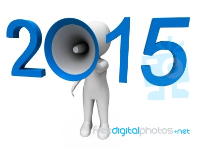 Two Thousand Fifteen Loud Hailer Shows Year 2015 Stock Image