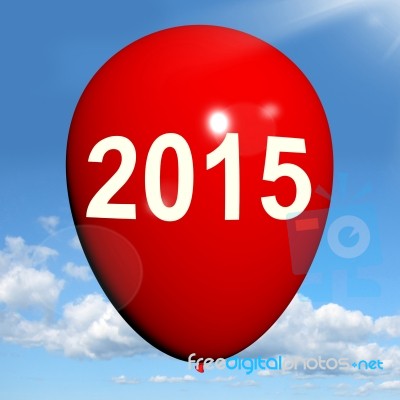 Two Thousand Fifteen On Balloon Shows Year 2015 Stock Image