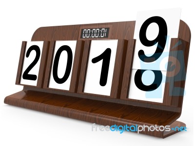 Two Thousand Nineteen Represents New Year And Celebrate 3d Rende… Stock Image