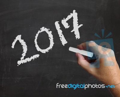Two Thousand Seventeen Indicates Happy New Year And Celebrate Stock Image