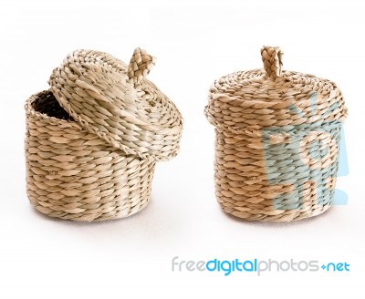 Two Wicker Boxes Stock Photo