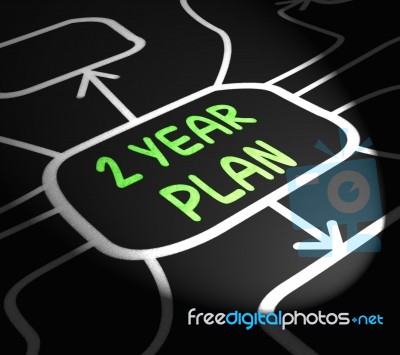 Two Year Plan Arrows Means Program For Next 2 Years Stock Image