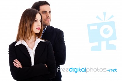 Two Young Business People Stock Photo