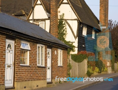 Typical English Village House Stock Photo