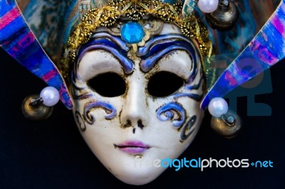 Typical Masks Of The Traditional Venice Carnival Stock Photo