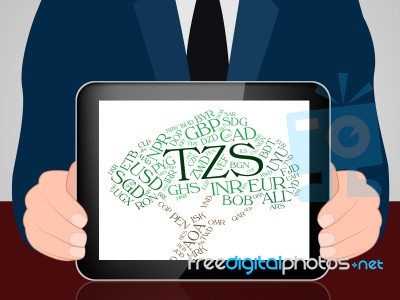 Tzs Currency Represents Exchange Rate And Coin Stock Image