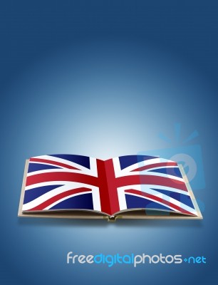 UK Flag On Book Stock Image