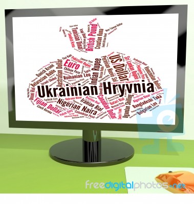 Ukrainian Hryvnia Means Foreign Exchange And Banknotes Stock Image