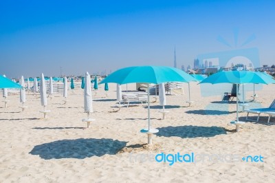 Umbrella On Beach Stock Photo