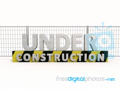 Under Construction And Fence Stock Image
