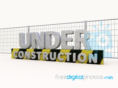Under Construction And Fence Stock Image