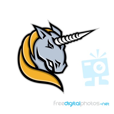 Unicorn Head Mascot Stock Image