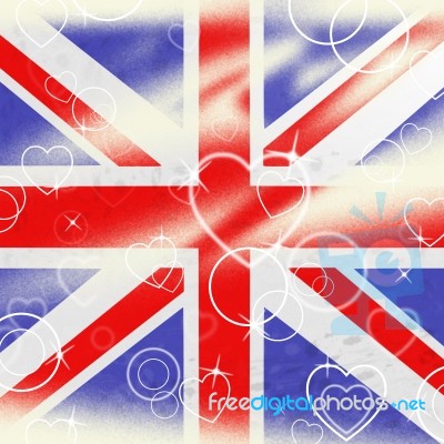 Union Jack Means United Kingdom And Britain Stock Image