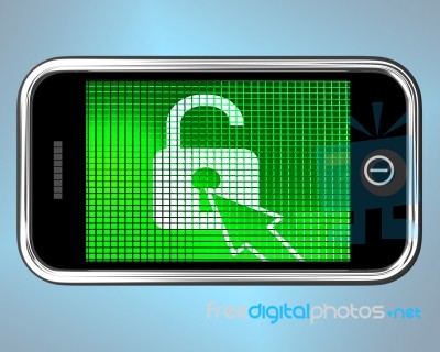 Unlocked On Mobile Phone Stock Image