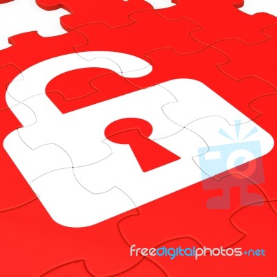Unlocked Padlock Puzzle Showing Accessible Information Stock Image