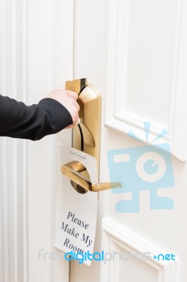 Unlocking The Door To Make The Room Stock Photo