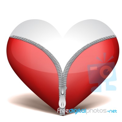 Unzipped Heart Stock Image