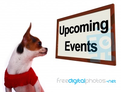 Upcoming Events Sign Stock Photo