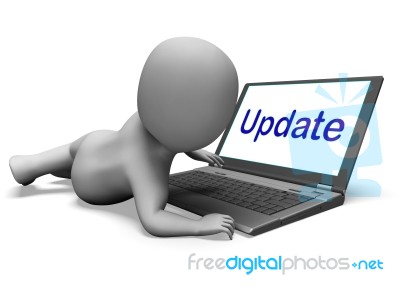 Update Character Laptop Means Updating Modifying Or Upgrading Stock Image
