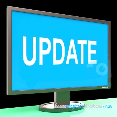Update Screen Means Updates Modified Or Upgrade Stock Image