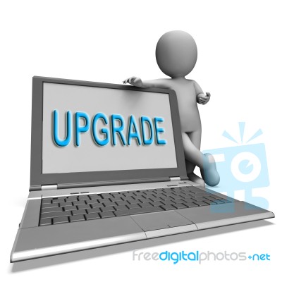 Upgrade Laptop Means Improve Upgrading Or Updating Stock Image