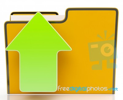 Upload Arrow And File Shows Uploaded Stock Image