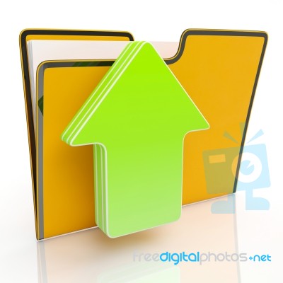 Upload Arrow And File Shows Uploading Stock Image
