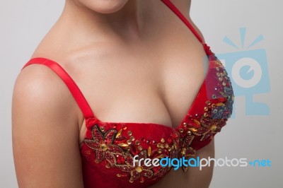 Upper Body Section Of A Belly Dancer Stock Photo