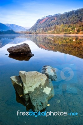 Upper Lake In Glendalough Stock Photo