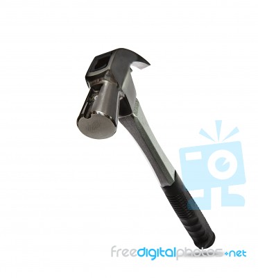 Upper View Of Iron Hammer On White Background Use For Home Worki… Stock Photo