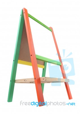 Uprisen Editable Chalkboard With Color Frame On White Background… Stock Photo