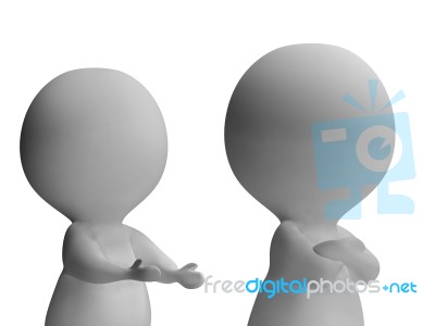 Upset Unhappy 3d Character Shows Disagreement Between Couple Stock Image Upset Unhappy 3d Character Shows Disagreement Between Couple Stock Image